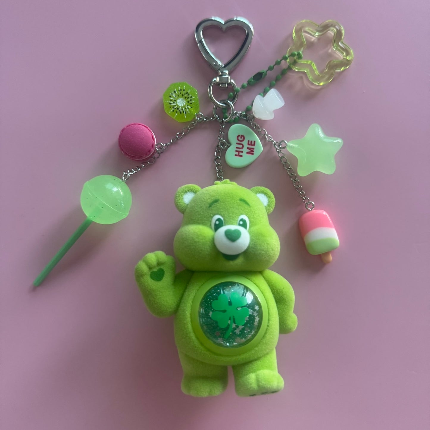 Care Bears Colorful Hugs Series Handmade Keychain – Good Luck Bear Vinyl Figure