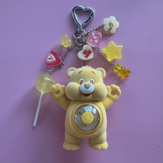 Care Bears Colorful Hugs Series Handmade Keychain  – Funshine Bear Vinyl Figure