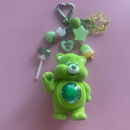 Care Bears Colorful Hugs Series Handmade Keychain – Good Luck Bear Vinyl Figure