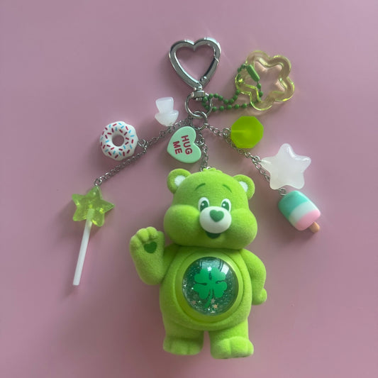 Care Bears Colorful Hugs Series Handmade Keychain – Good Luck Bear Vinyl Figure