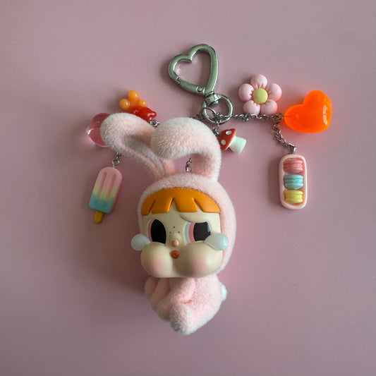 Powerpuff Girls X CRYBABY Handmade Keychain - Bunny Blossom Vinyl Figure