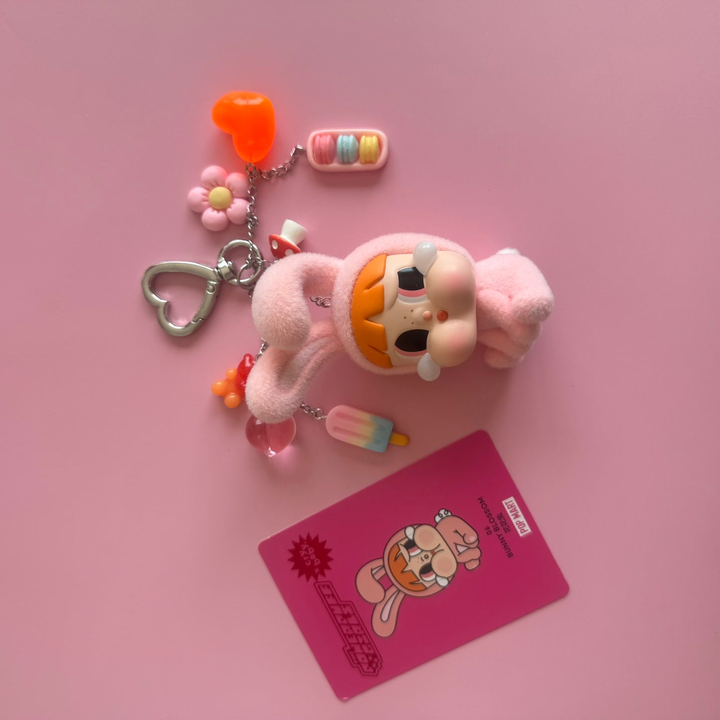 Powerpuff Girls X CRYBABY Handmade Keychain - Bunny Blossom Vinyl Figure