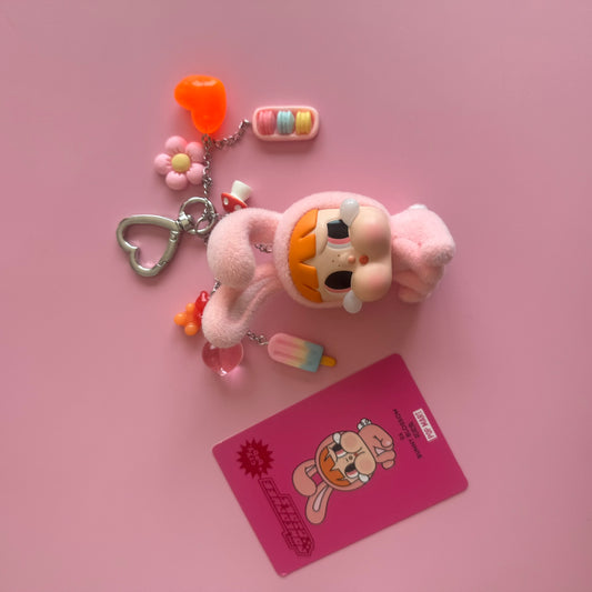 Powerpuff Girls X CRYBABY Handmade Keychain - Bunny Blossom Vinyl Figure
