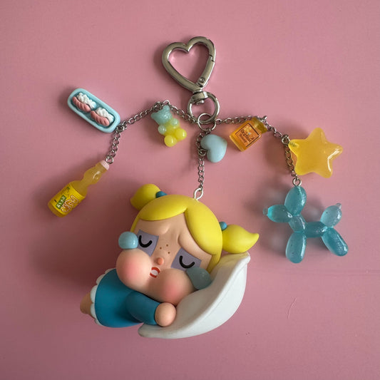 Powerpuff Girls X CRYBABY Handmade Keychain - Bedtime Bubbles Vinyl Figure