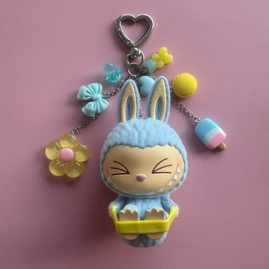 The Monsters (Labubu) Lazy Yoga Series  Handmade Keychain – Stretch Out Vinyl Figure