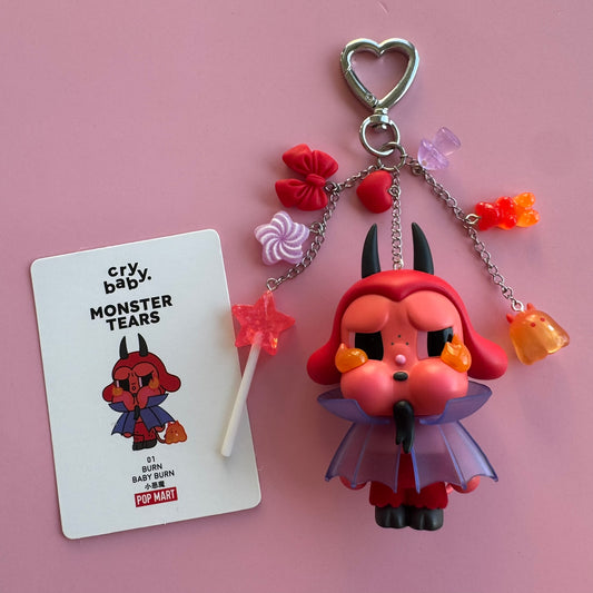 CRYBABY Monster's Tears Handmade Keychain - Burn Baby Burn